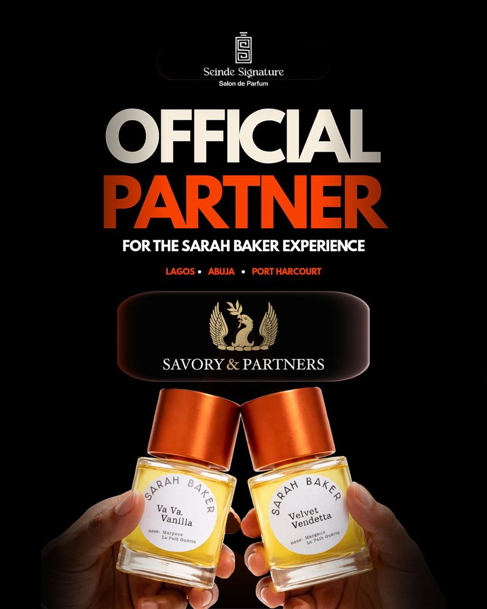 SeindeSignature's tweet photo. Meet Savory &amp; Partners our Official Partner For The Sarah Baker Experience 🎉

We are happy to have @savoryandpartners join us as we officially kick off The Sarah Baker Experience tomorrow from the City of Abuja, Nigeria.

We can’t wait for you to see all we have planned out 🤗 https://t.co/j8FRF3TGO2