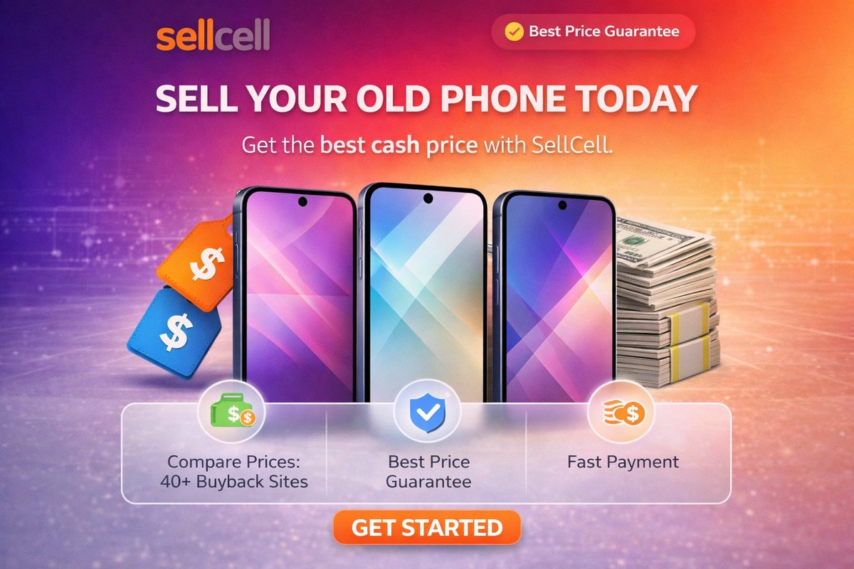 sellcellphone's tweet image. Sell your old phone the smart way.

Compare prices from 40+ buyers and get the best value—fast, simple, and secure.

#SellCell #TechUpgrade #SmartSelling