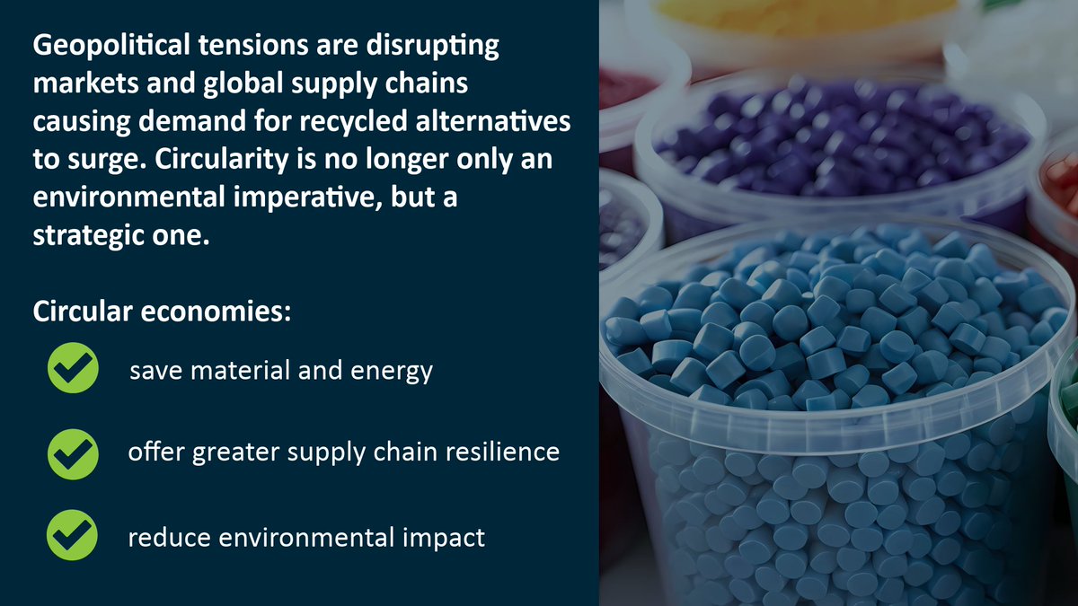 agilyx's tweet photo. Instability has widespread economic consequences, moving circularity from environmental sustainability to a critical tool for resilience and defense against resource shocks. Agilyx supports circularity by investing in feedstock solutions that convert waste into value. https://t.co/ItlBKOU5KX