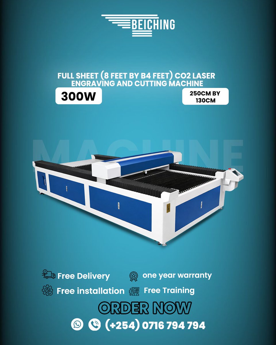 beichingKe's tweet image. 🚀 8FT × 4FT CO₂ LASER MACHINE300W HIGH POWER💎 EXTRA LARGE INDUSTRIAL CUTTING AREA
🛡️ ULTRA PRECISION &amp;amp; STRONG PERFORMANCE
⚡ PERFECT FOR HEAVY PRODUCTION WORK📞 0716794794
BEICHING KENYA#LaserCutting #CO2Laser #IndustrialLaser #Manufacturing #BeichingKenya