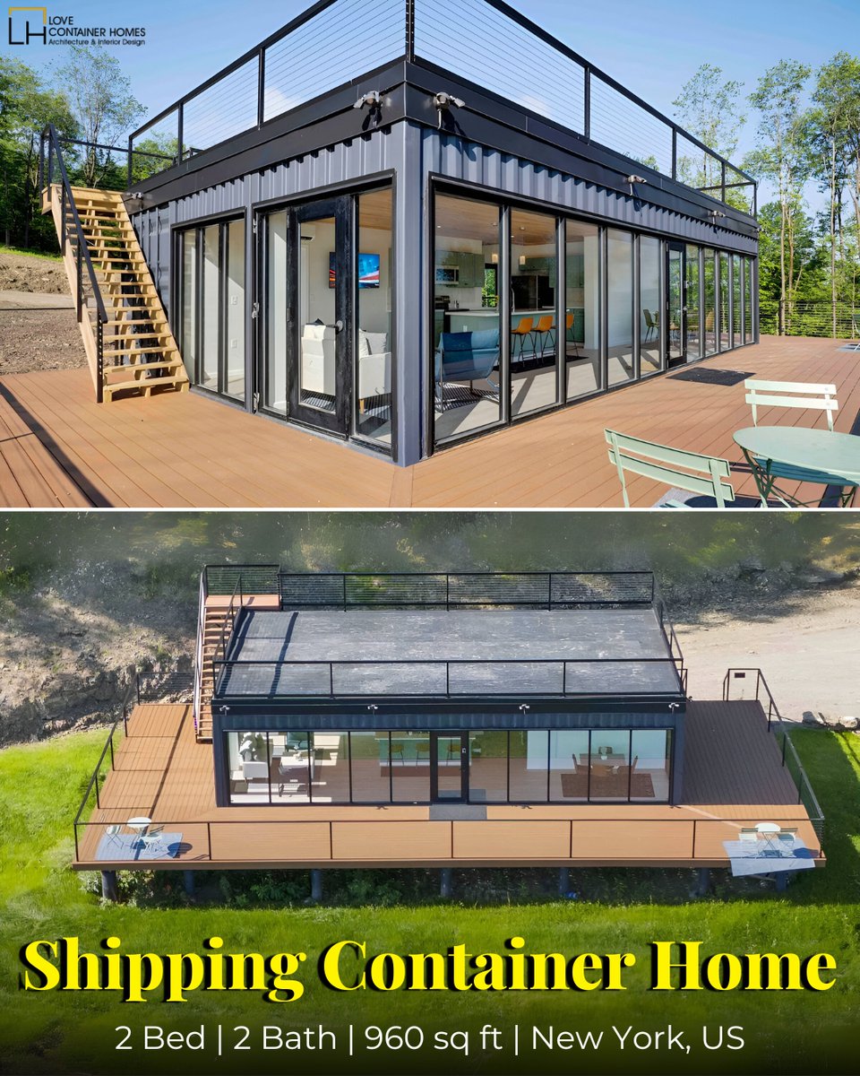 LCH_studios's tweet image. Would you live in a house built out of shipping containers? Rate this one on a scale of 0-10.  Visit us at lovecontainerhomes.com for container house plans and designs.
#architecture #shippingcontainer #containerhome #containerhouse #house #prefab