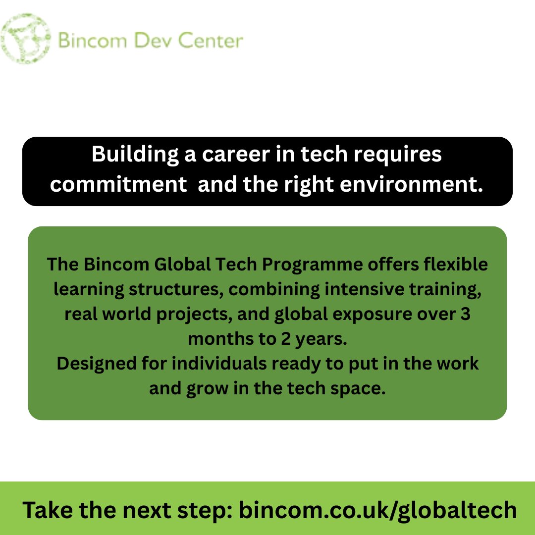 BincomDevcenter's tweet photo. Growth in tech isn’t accidental.
It’s built with the right structure and environment.

https://t.co/ln5hnvdeJK https://t.co/ewau17um48