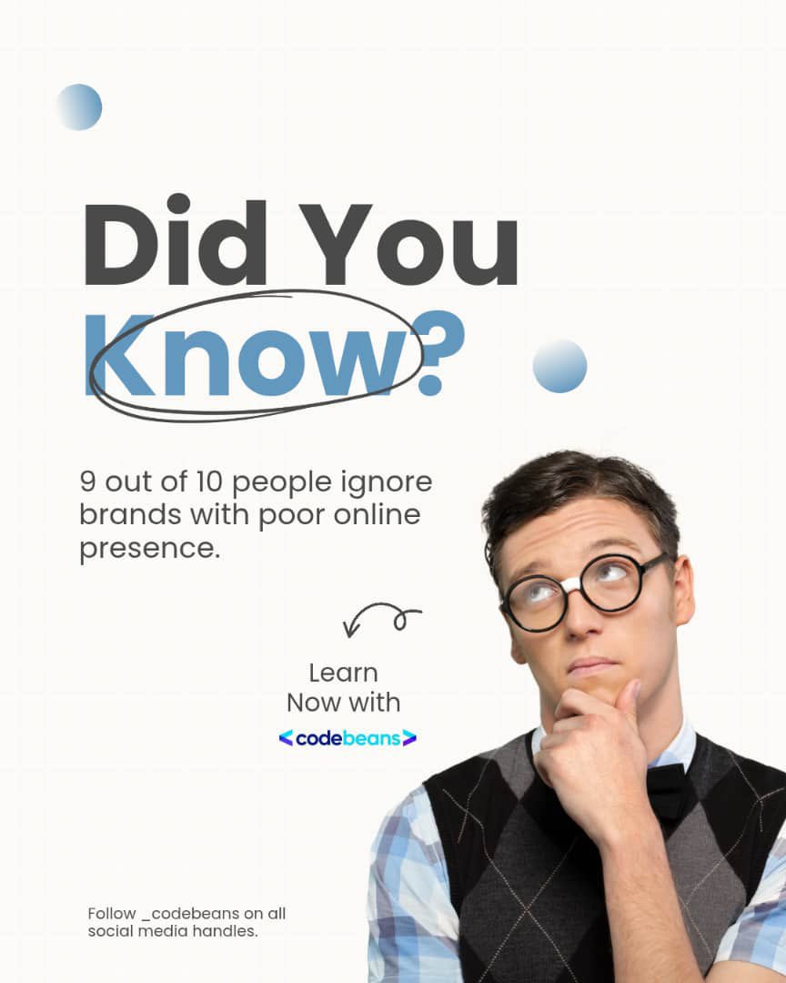 _codebeans's tweet image. 9 out of 10 people are scrolling past you… not because you’re not good, but because your online presence isn’t saying enough. 

#DigitalPresence #BrandGrowth #OnlineVisibility #BusinessTips #ContentMatters #SocialMediaStrategy #GrowYourBrand #Branding101 #EntrepreneurLife