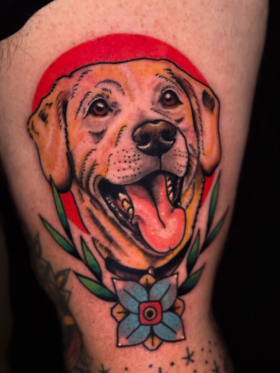 Adorable dog portrait tattooed by Eric Camarota at 12 oz. Studios Deptford, NJ. #12ozstudios #tattoo