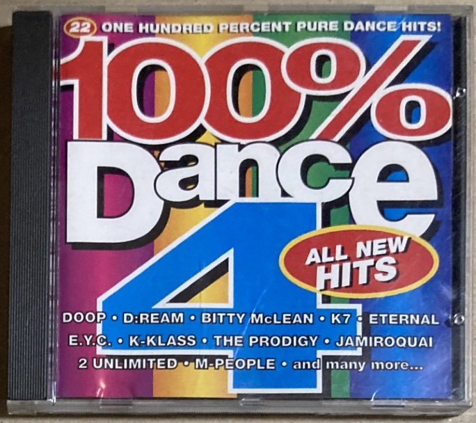 本日聴き終わったCD。「100% DANCE 4」（V.A.）
1994年作。