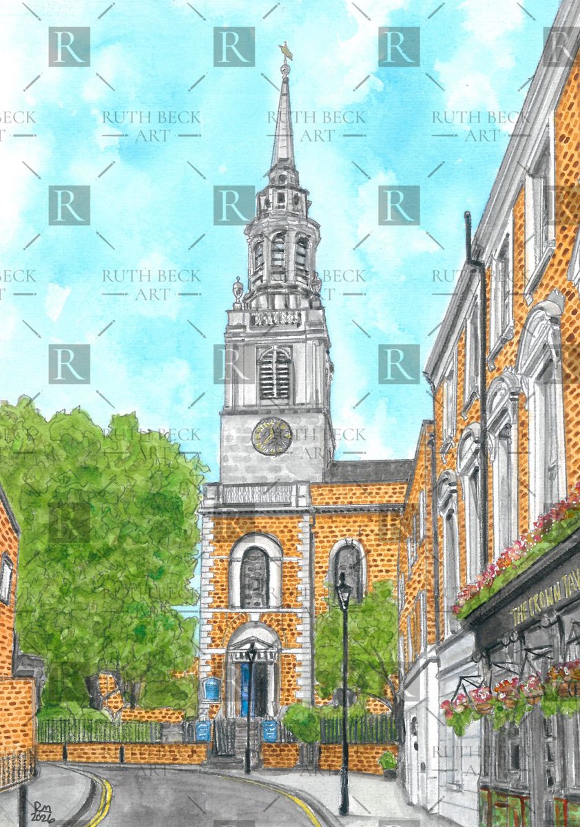 Here is my watercolour painting of St James’s Church in Clerkenwell 

Prints can be purchased from my website RuthBeckArt 

#Islington #art