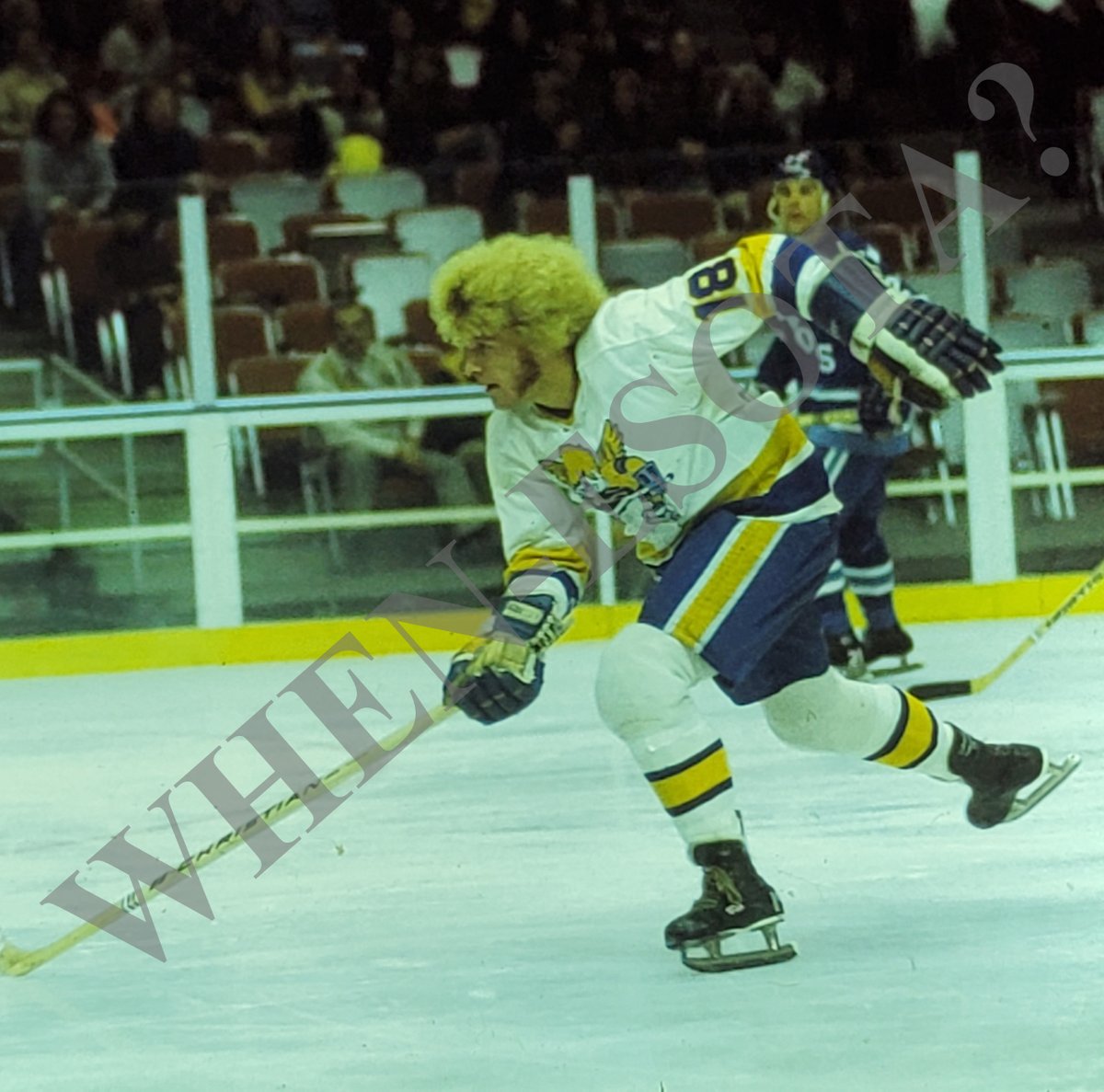 WHENESOTA's tweet photo. Fun Fact: #OTD in 1974 - Heading into a potentially hostile semifinal series with the Houston Aeros, the Fighting Saints call up Bill Goldthorpe from Syracuse. #ASlapShotInTime #NHL #MNWild
https://t.co/zQDEiiPNPp https://t.co/0VVHXIq4Vm
