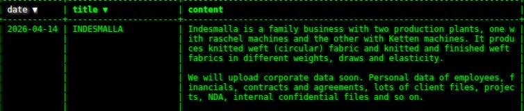 FalconFeedsio's tweet image. 📢 Ransomware Alert: 🇪🇸

Indesmalla SA (indesmalla.com), Spain-based textile manufacturing company has reportedly fallen victim to Akira Ransomware.

🔍Key Details:
🛡️Threat actor: Akira
📅 Reported on: 15/04/26
