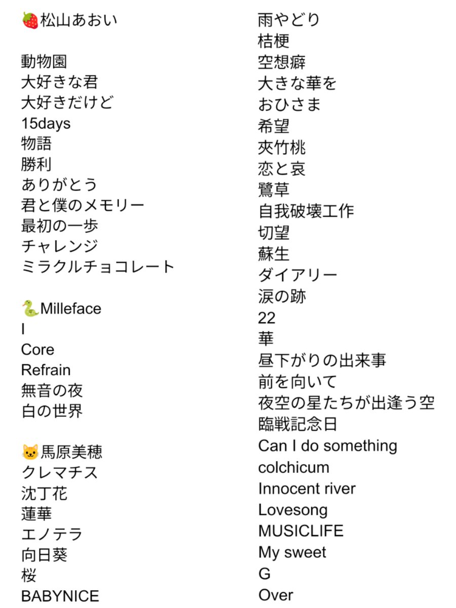 わたしへ
JASRAC管理してる推しの曲リスト
わたしより