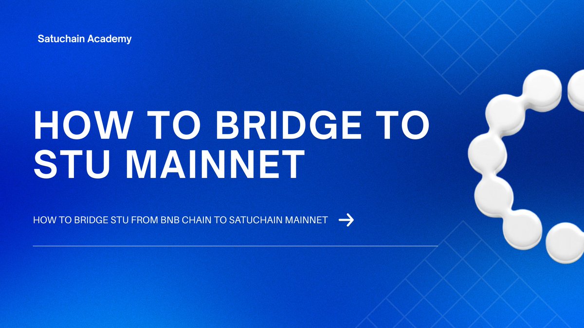 SatuChain's tweet image. Bridge tutorial is now live

Learn how to move STU from BNB Chain to Satuchain Mainnet with the official step-by-step guide.

English:
satuchain.academy/articles/how-t…
Indonesia:
satuchain.academy/articles/cara-…

Read first, bridge carefully, and always use the official page.

#SATUCHAIN #Bridge