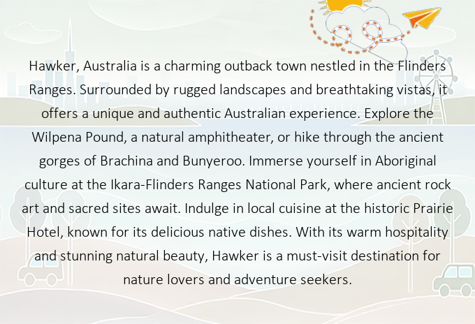 EclecticFlights's tweet image. Discover the Paradise of Hawker, Australia: Your Next Unforgettable Getaway Awaits! Ready to explore? Find cheap flights there now! ✈️ fly.eclectic.flights/flights/flight… #Hawker #Australia #FlyEclectic #TravelWithUs #NewAdventures