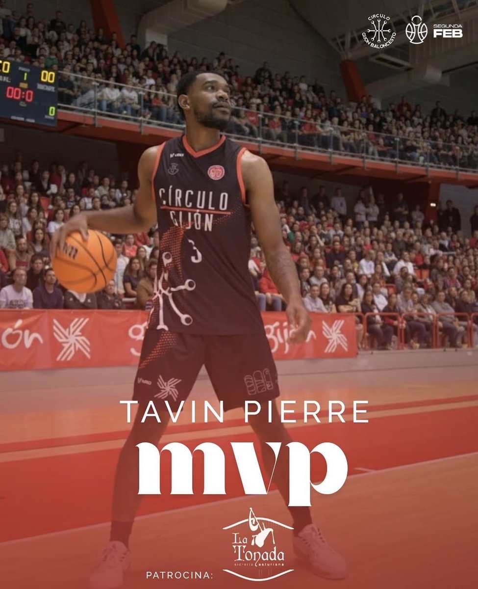 CirculoGijon's tweet photo. 💥MVP LIGA REGULAR - JORNADA 25💥

🆚 @cultu_baloncesto 

✨ TAVIN PIERRE ✨

📌 VALORACIÓN: 17

🏀 23 puntos
🏀 5 rebotes
🏀 3 asistencias

Patrocina @latonadadelaguia ✨

🔥¡ENHORABUENAAA @iamtavin_ !🔥
#somoscirculo #mvp https://t.co/4SRGeF0IE0