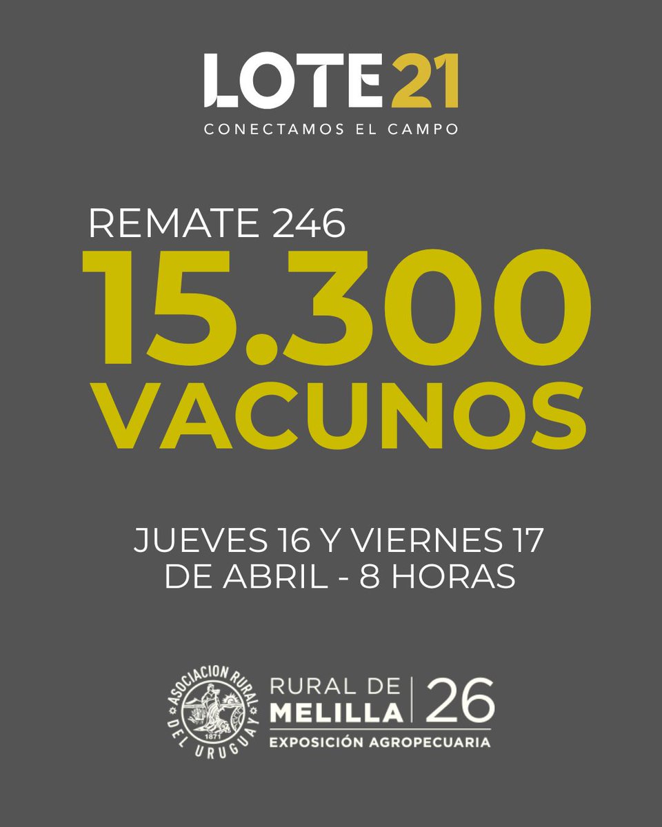 Lote21's tweet photo. Mañana comienza nuestro REMATE 246 desde EXPO MELILLA a partir de 8 horas. COMUNÍCATE CON NUESTROS ESCRITORIOS. https://t.co/AHr3vFprZQ