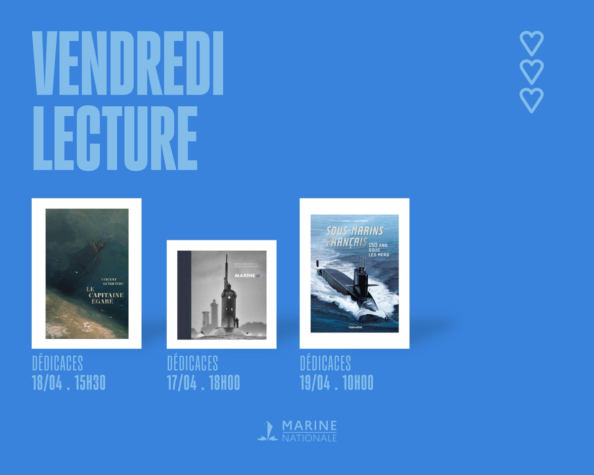 MarineNationale's tweet image. #VendrediLecture | La Marine nationale au Festival du Livre de Paris ⚓📚
Rencontrez Vincent Guéquière , Ewan Lebourdais, Dominique Lebrun, Patrick Deschamps et Jean-Marie Cuzin, et faites dédicacer vos ouvrages !
👉 festivaldulivredeparis.fr
#festivaldulivre @festival_livre