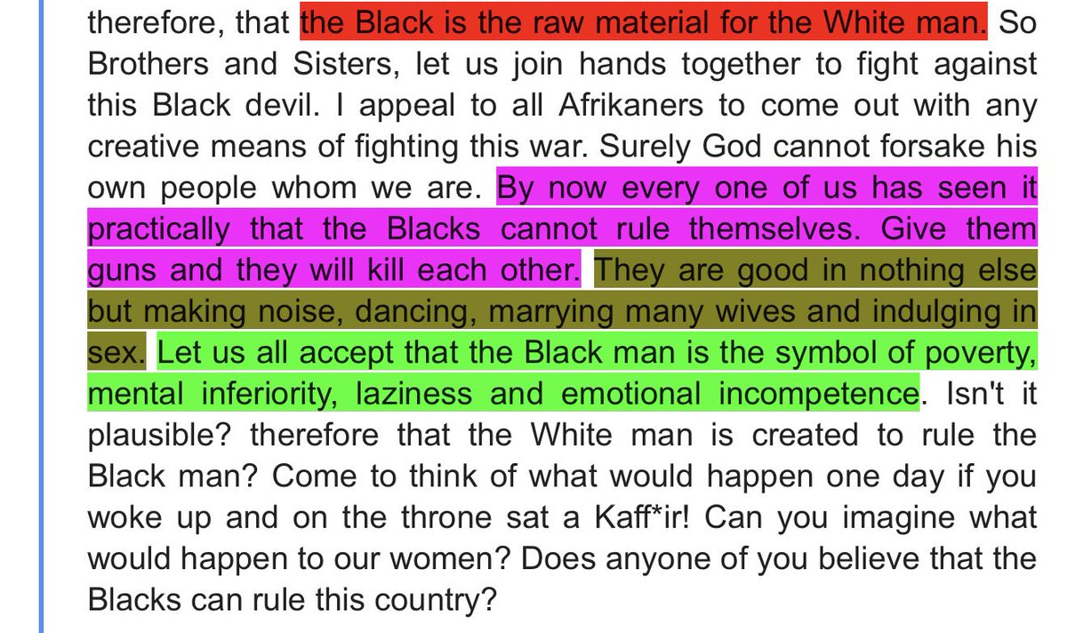 westclizz's tweet photo. @elonmusk has done so well in calling out against racism towards whites in South Africa, but here is Peter Botha the last PM of South Africa’s speech depicting core racism towards blacks. By this we can say discrimination towards any group should not be encouraged whether towards the black race, white race or yellow race. We are all humans