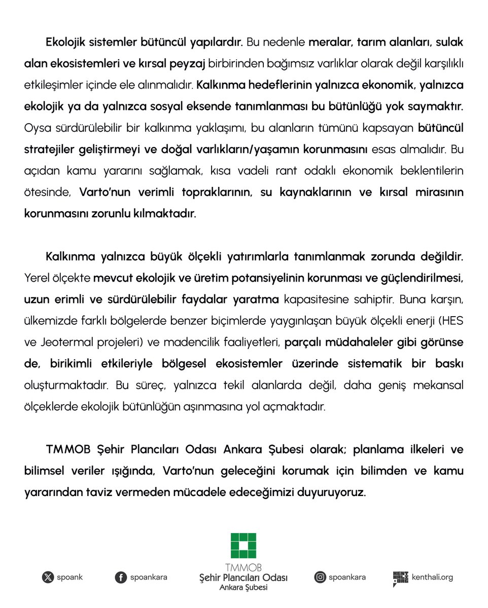 TMMOB Şehir Plancıları Odası Ankara Şubesi tweet media