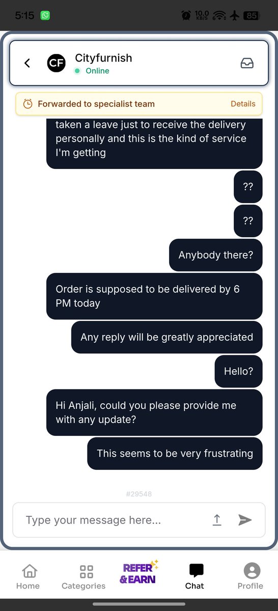 shah__arpit's tweet photo. Booked a TV on rent with @Cityfurnish1 delivery was promised by 6 PM, it’s already 5:15 and there’s ZERO update.
Took a day off just for this, and this is the service?

Customer support = no response, just “escalations.”

Really disappointing.

 #CustomerServiceFail  #DoBetter https://t.co/h0RsfACOb5
