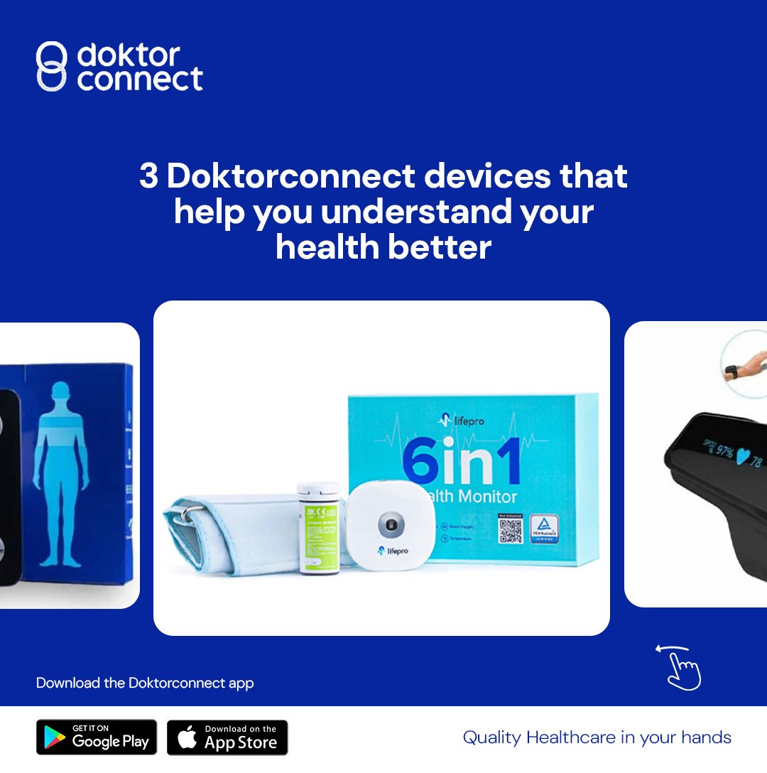 DoktorConnect's tweet photo. With DoktorConnect devices, you can monitor important health data more easily and stay more informed about your wellbeing

#doktorconnect #digitalhealth #healthtracking #preventivecare https://t.co/Lp5AepDahe