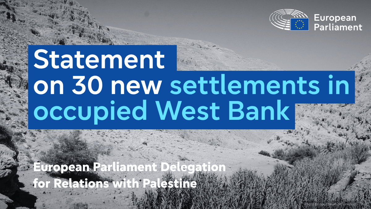 ‼️“I recall that the @europarl_EN condemned the policies of advancing Israeli settlements in the West Bank and called for the EU to step up measures against violent settlers."
— Lynn Boylan <a href="/LNBDublin/">Lynn Boylan 🍷📖🐾</a>, 🇪🇺 EP Delegation Chair for Relations with #Palestine

🔗 Full statement here: