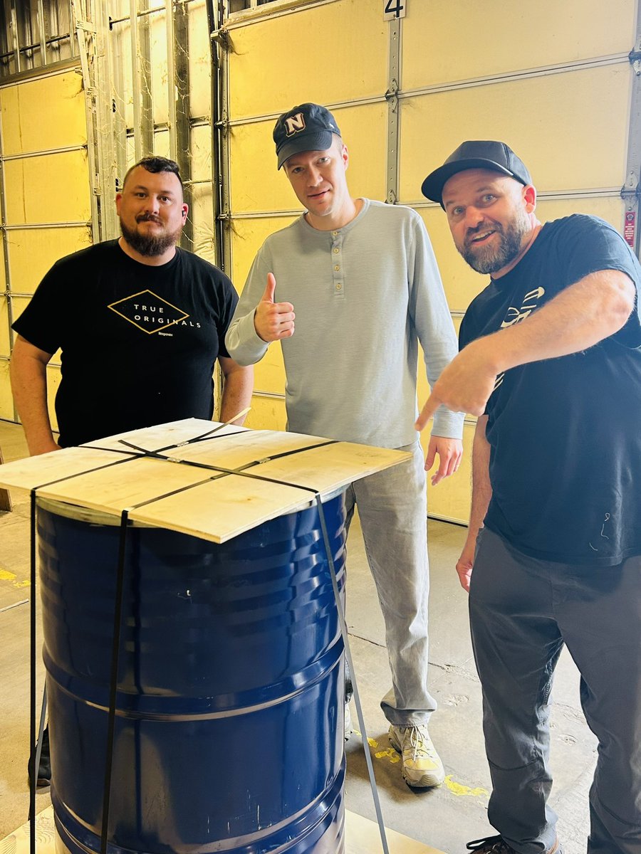 Ever wonder what happens to misshapen BBs? (Yeah I know you haven’t but I’m going to tell you anyway.) This barrel is headed to <a href="/crystalbridges/">Crystal Bridges Museum of American Art</a> Museum in Bentonville, Ark., to weigh down the pedestals that hold sculptures and art work. Bet you didn’t know we were so highfalutin!