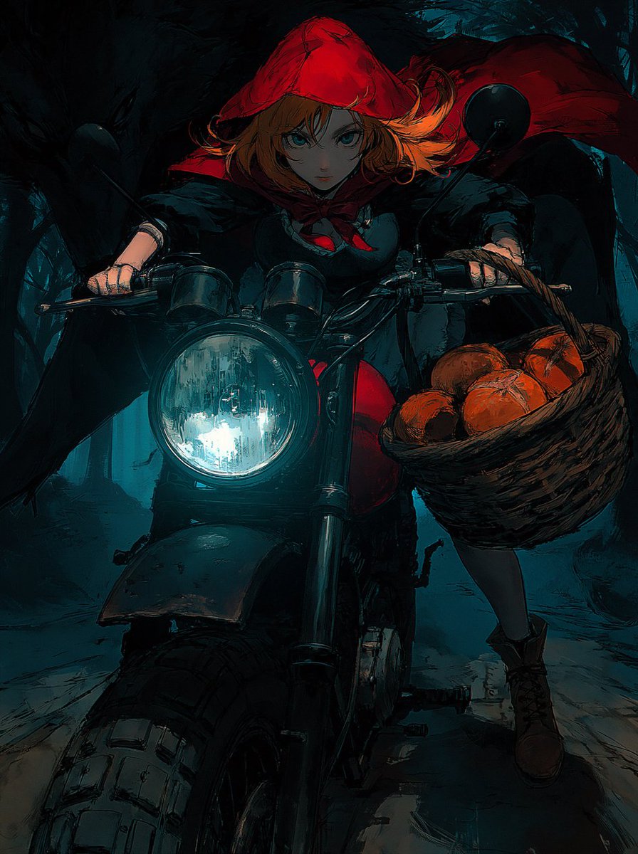 yumesyokunin's tweet image. お婆さんの家に行く途中の赤ずきん

#Midjourney