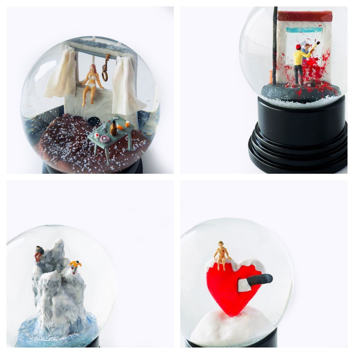 kaibutsushop's tweet photo. ｜NEW ARRIVAL｜

Ato1snow
Snowdome

楽しいはずの雪の球体に
独特なシチュエーションを閉じ込めたスノードーム。

楽しさだけじゃない
狂気や不条理も詰め込んで見せてくれるAto1snow作品です。

https://t.co/BbTZTP6liX

週末開催ジャングル展でも展示します
＠ato1snow https://t.co/YfKdksu72l