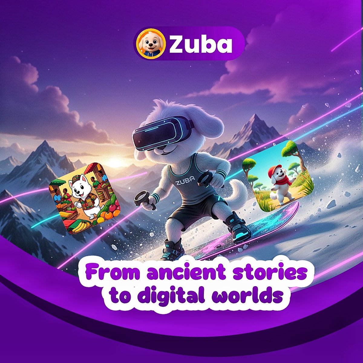 From ancient stories whispered under moonlit skies,
to digital worlds built with code and imagination

A bridge between culture and creation.
A voice for stories that deserve to be seen, played, and remembered.

$ZUBA isn’t just evolving…
It’s awakening.