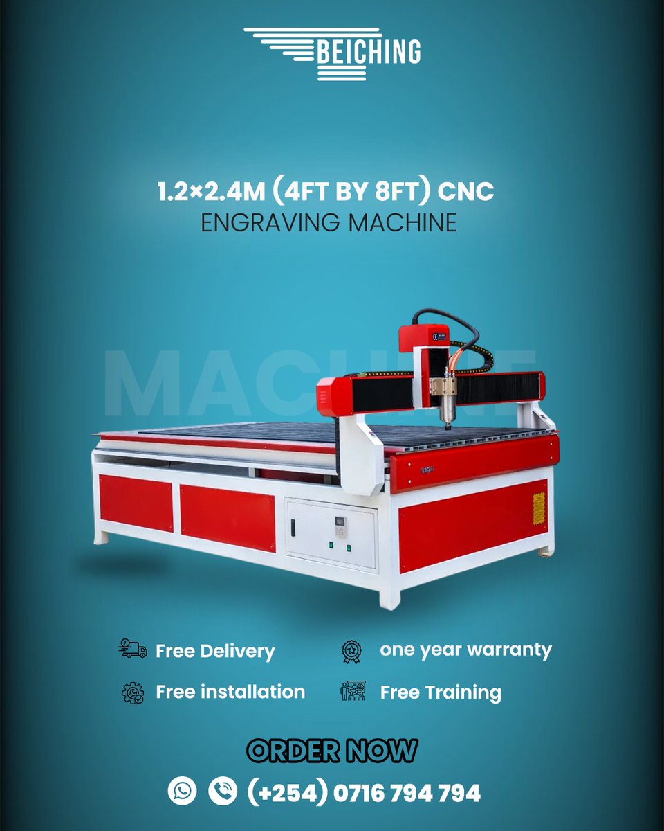 beichingKe's tweet image. 🚀 4FT × 8FT CNC ENGRAVING MACHINE

💎 HIGH PRECISION CUTTING
🛡️ STRONG &amp;amp; RELIABLE PERFORMANCE
⚡ PERFECT FOR WOOD &amp;amp; SIGNAGE
📞 0716794794
BEICHING KENYA
#CNCRouter #CNCMachine #Woodworking #CNC #BeichingKenya