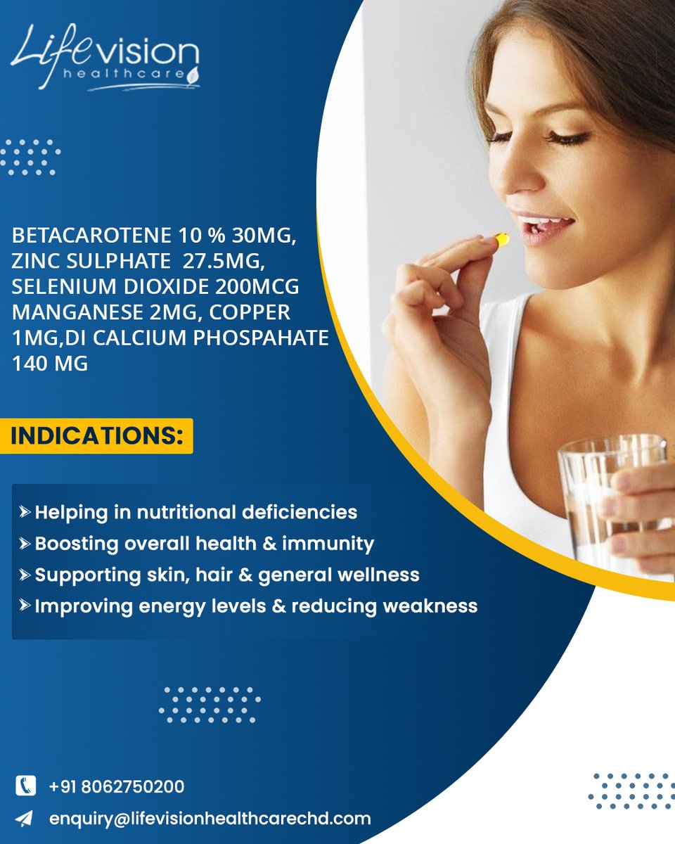 Life_VisionHeal's tweet photo. Boost your daily wellness with the trusted care of Lifevision Healthcare 💊✨
Call us at 8062750200 |
enquiry@lifevisionhealthcarechd.com|
https://t.co/NJreQeNrop|
.
.
.
#LifevisionHealthcare #HealthSupplements #ImmunityBoost #WellnessJourney https://t.co/oJWw6hVQSw