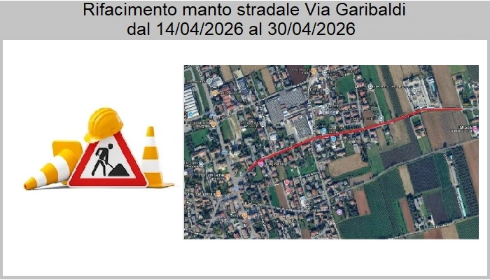 TrevignanoTV's tweet photo. Dal 14 al 30 aprile rifacimento del manto stradale in via Garibaldi, dalla rotatoria del centro fino a oltre il Cimitero Comunale per fine di accrescere le condizioni di sicurezza e decoro del patrimonio viabilistico. https://t.co/DCCy4NqZlD