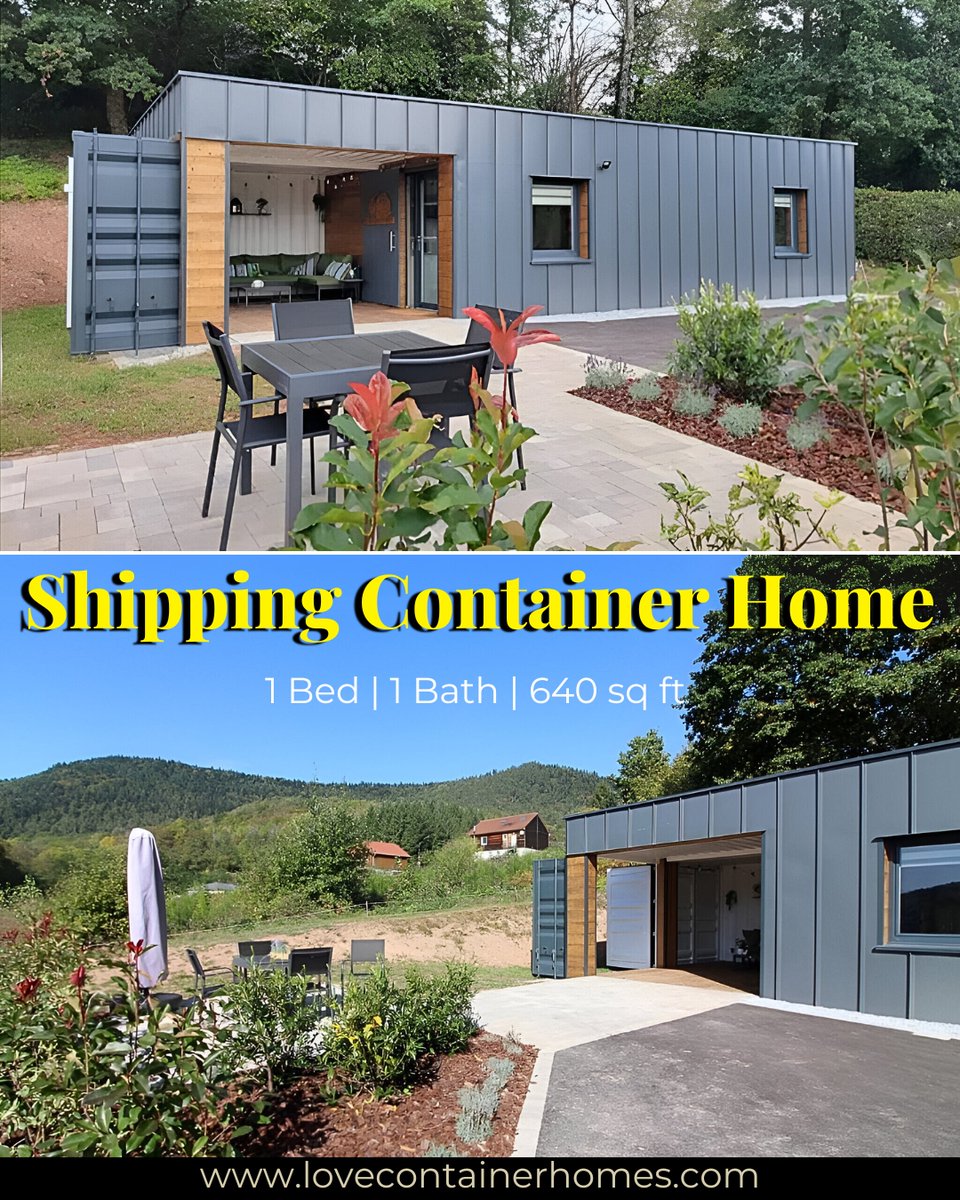 LCH_studios's tweet image. Would you live in a house built out of shipping containers? Rate this one on a scale of 0-10.  Visit us at lovecontainerhomes.com for container house plans and designs.
#architecture #shippingcontainer #containerhome #containerhouse #house #prefab