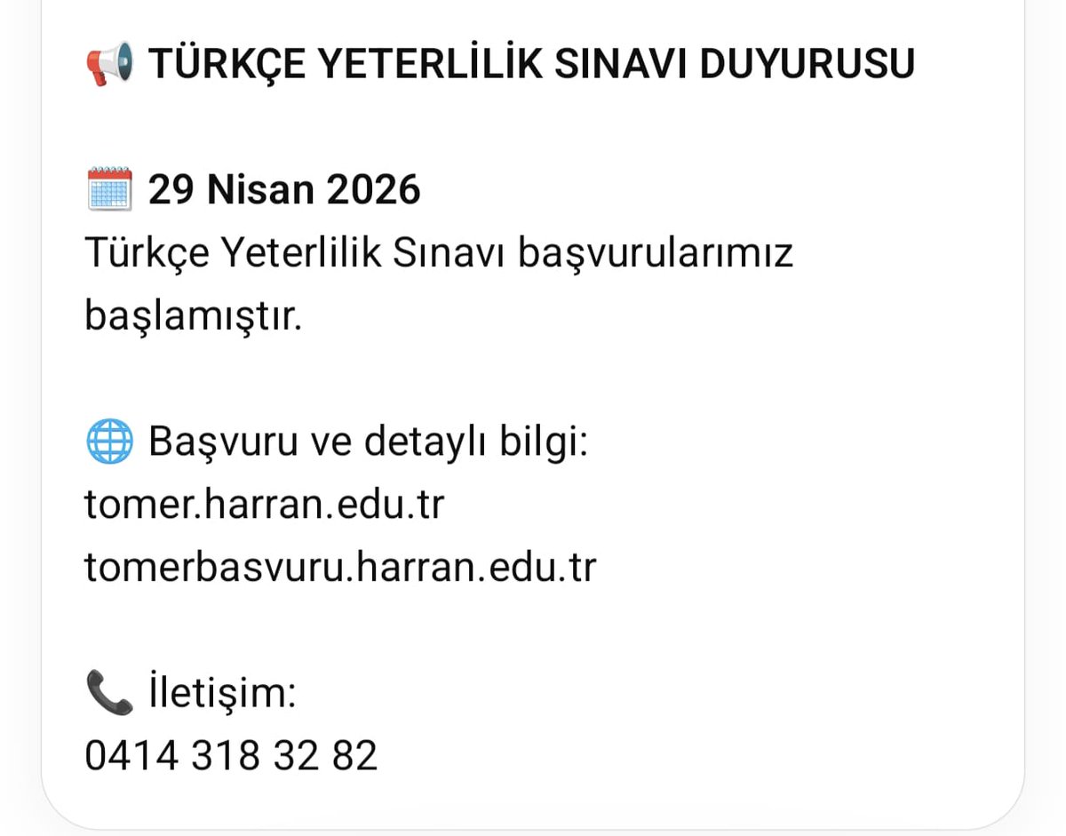 Harran Üniversitesi TÖMER tweet media