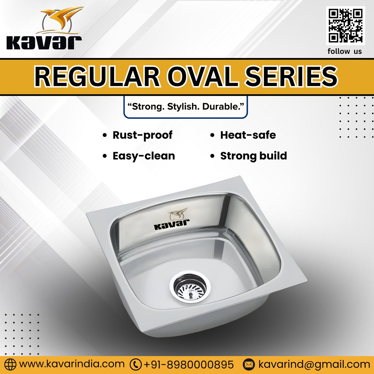 KavarSink's tweet image. Upgrade your kitchen with the Kavar Regular Oval Series Sink ✨
Rust-proof, heat-safe &amp;amp; built to last.
Strong. Stylish. Durable.
#Kavar #KitchenUpgrade #HomeEssentials