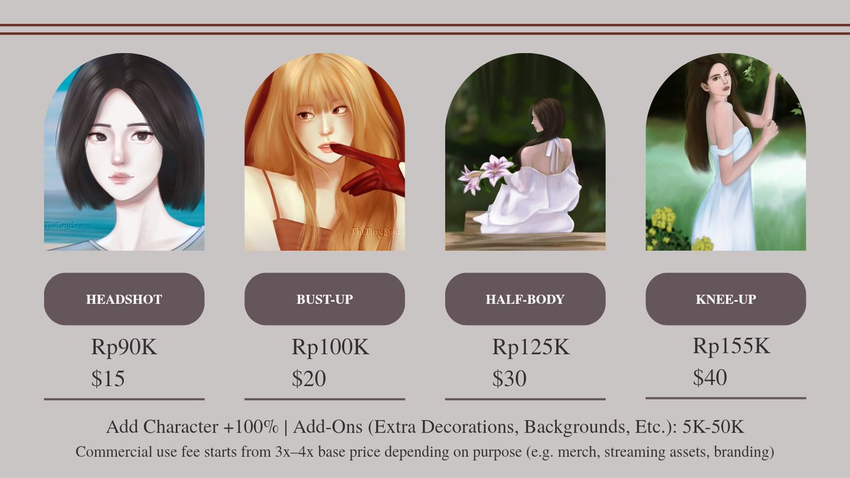 thetinysparks's tweet image. 〖⟳ &amp;amp; ♡ are very appreciated 🫶🏻〗
Commissions Open!

Hi! I'm opening semi-realism commissions for Local &amp;amp; Intl.
Feel free to check the details in the sheet below.

If you're interested, feel free to reach out via DM.
#opencommission #commissionopen