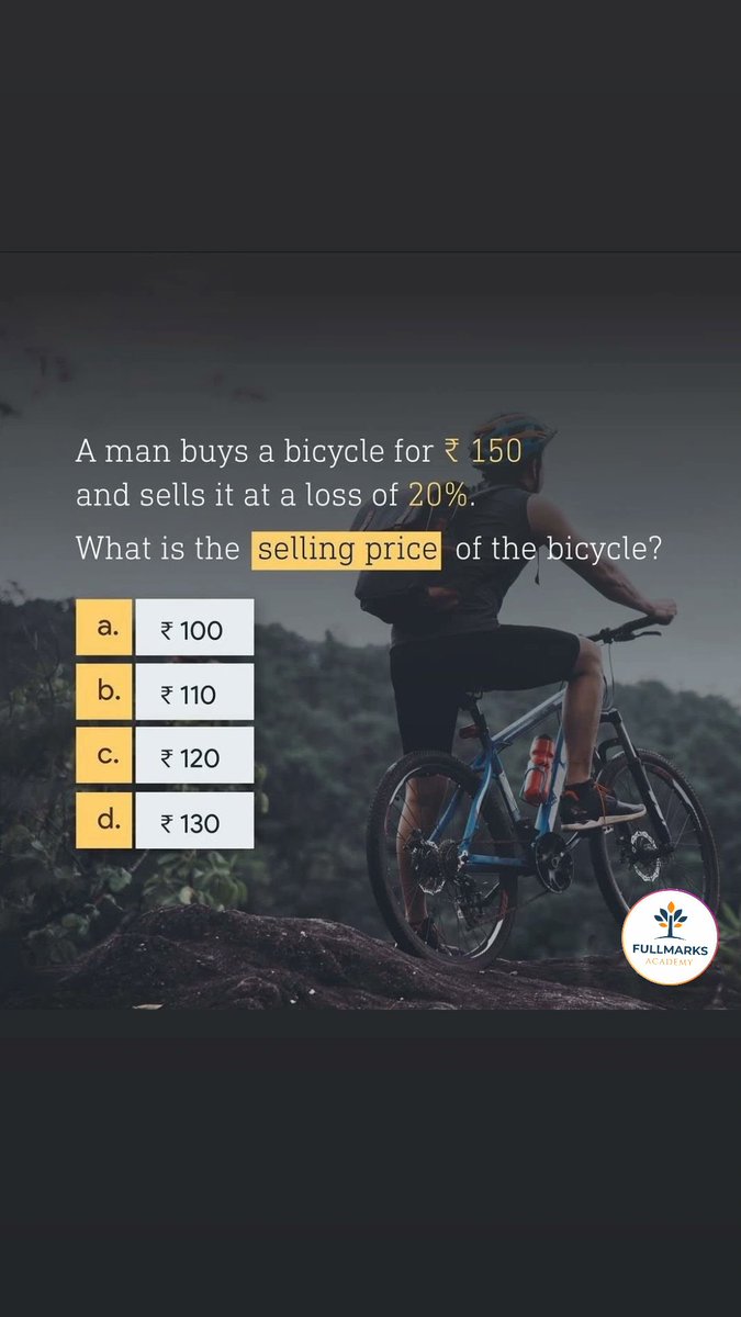 full_marks_acad's tweet image. “Think you’re good at Maths? 👀
Solve this in 10 seconds and drop your answer below ⬇️
Strong basics = strong results.”
Hashtags:
#MathsChallenge #ProfitAndLoss #LearnWithFun #StudentLife #MathsTricks #CompetitiveExams #StudySmart #DailyQuestion #FullMarksAcademy