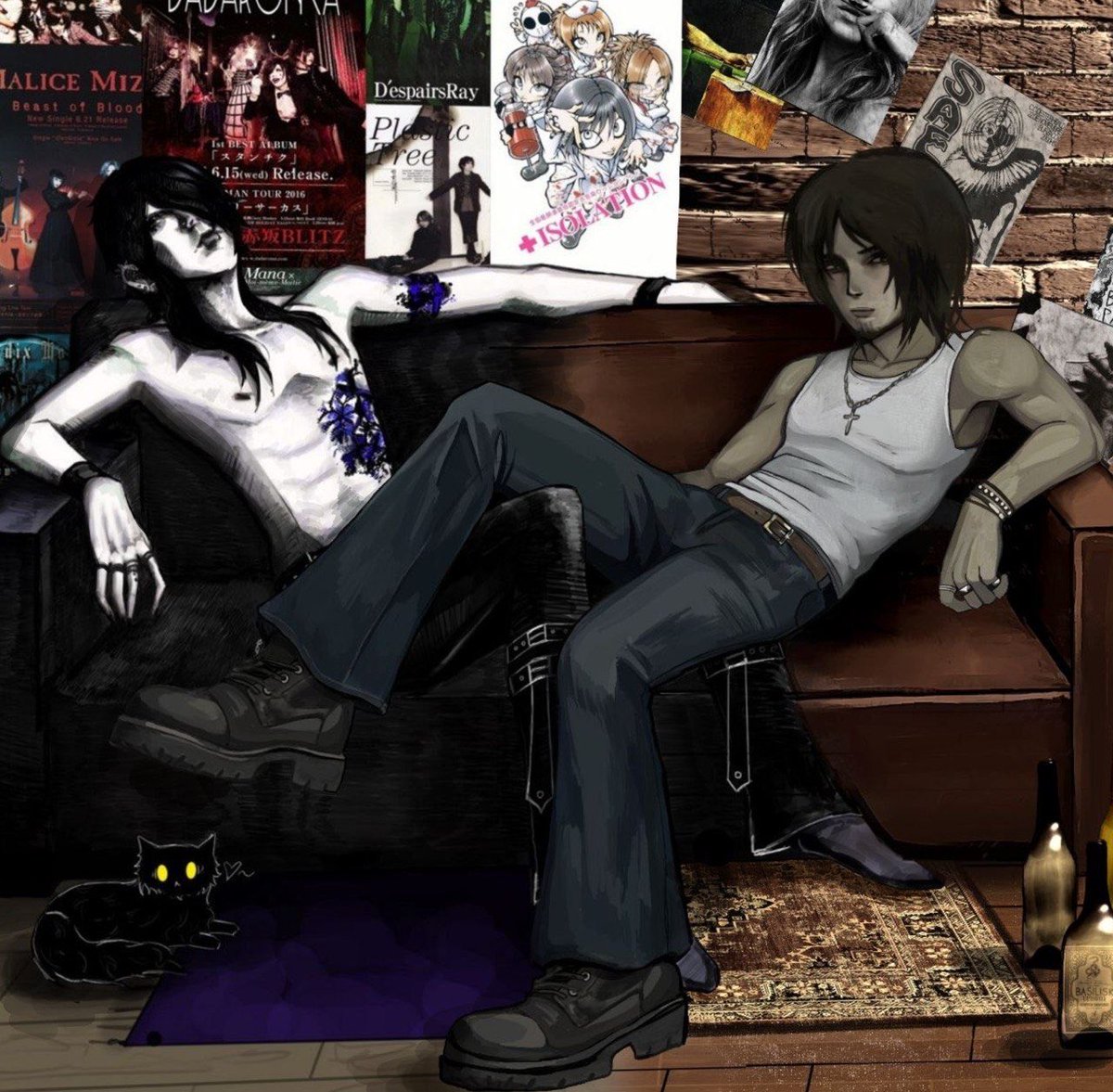 Pstrx21's tweet photo. GUYS ITS FINNALY DONE!!!✨✨✨
my collab with @ieromth i did the left side and he did rights.Its our oc’s that live together in collage
i will be posting more about mine if u guys are interested
Guys lets blow this up✨
#artshear #artmoots #smallartist #ilustration #oc #visualkei https://t.co/rds89lW53x