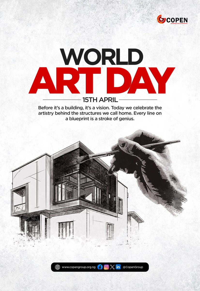 CopenGroup's tweet image. Behind every great building is a vision brought to life through art and precision.
Today, we celebrate the creativity that shapes our world.

Happy World Art Day.

COPEN: Building #Lives and #Structures

#COPEN #Art