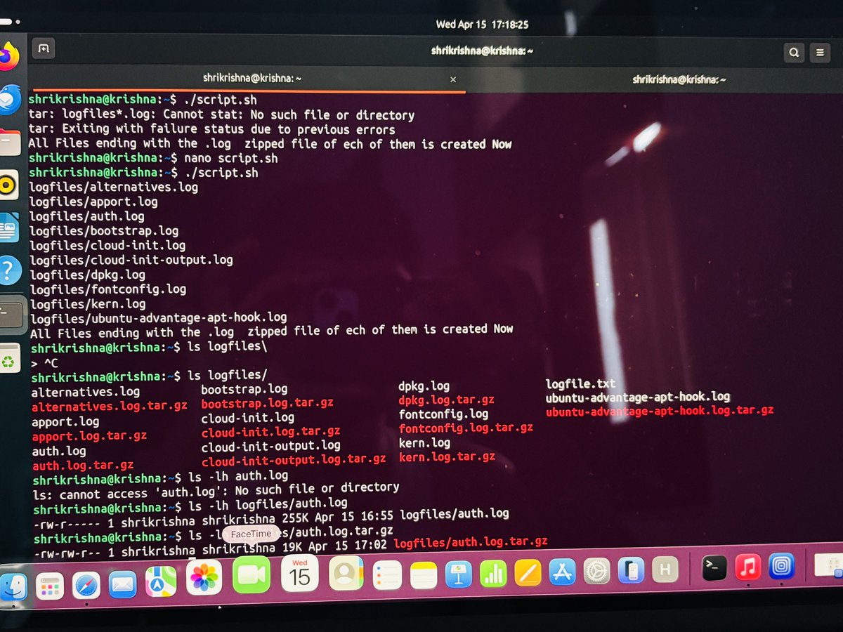 Shri_Krishna_Y's tweet photo. Compressed files using Bash like a pro 💻
tar -czvf archive.tar.gz files/
Automation feels powerful ⚡
#Linux #Bash #DevLife #Automation #learning https://t.co/NjrdfzMcl2