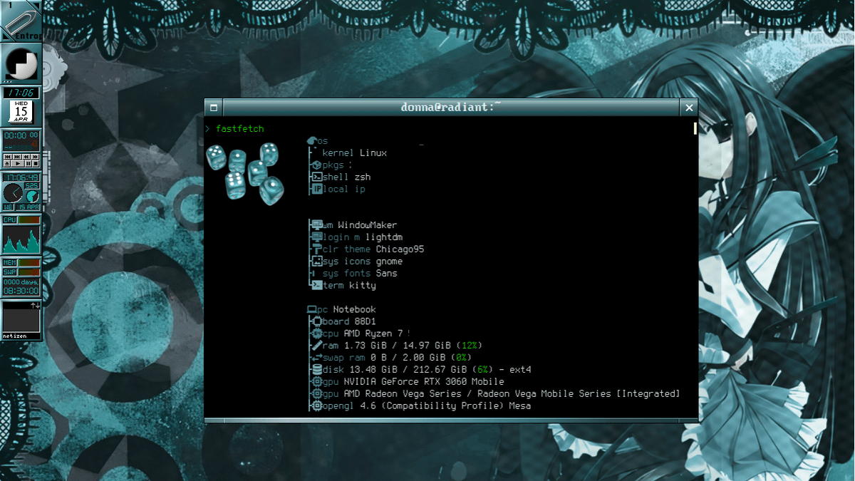 bot_unixporn's tweet image. [WindowMaker] A WindowMaker rice I made! It's based off of Homura Akemi. I'm.. not really satisfied with the color palette, but whatever floats the dockapps' boat.
Link: redd.it/1sm3xdt

#unixporn #linux #screenshot