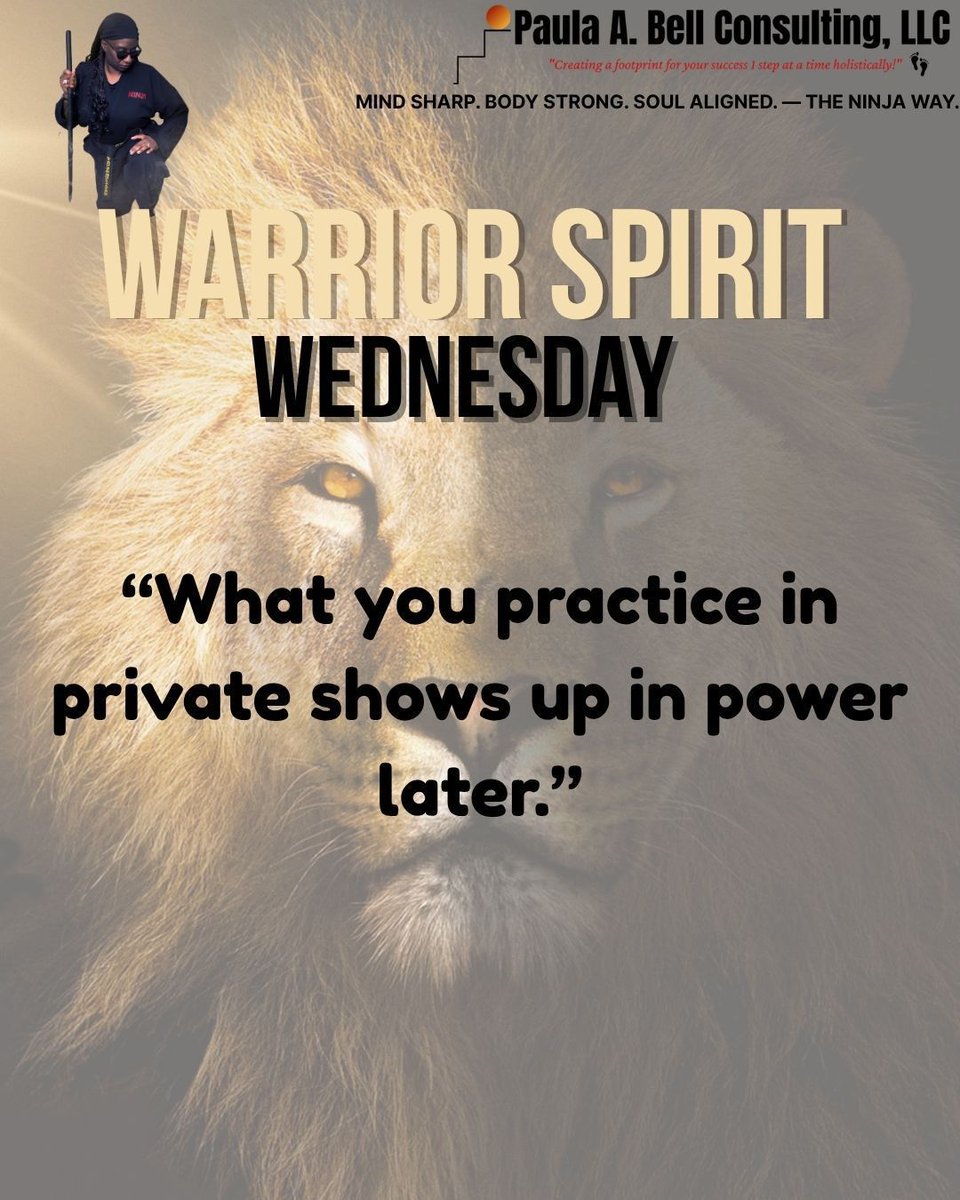 Warrior Spirit Wednesday!!!

#WarriorSpiritWednesday #NinjaMindset #MindBodySoulWarrior #WarriorWisdom #NinjaJourney #InnerDojo