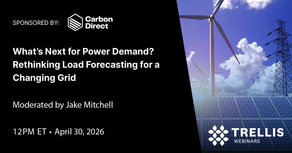 trellisgroup_'s tweet photo. Power demand is surging. Forecast accuracy? Not keeping up.

Join our webinar with @Carbon_Direct on April 30 to break down:
⚡ What’s driving uncertainty
⚡ The cost of getting it wrong
⚡ What solutions are emerging

🎥 Register (recording included): https://t.co/mGCKwzj4oP https://t.co/1mPg3uvbzO