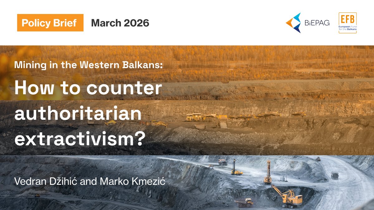BiEPAG's tweet image. 🔔New BiEPAG policy brief

🔹Mining in the Western Balkans: How to counter authoritarian extractivism?

As the EU advances its CRM strategy, #mining projects in WB6 raise concerns about environmental risks, transparency, and governance gaps.

📄Read here⬇️
tinyurl.com/mrxz77xh