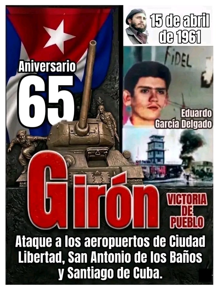 katia_mato's tweet photo. Un día como hoy 15 de abril, hace 65 años,aviones enemigos atacan los Aeródromos de San Antonio de los Baños y Ciudad Libertad en La Habana así como el Aeropuerto de Santiago de Cuba..era el preludio de una invasión Yanqui por Playa Girón la cual fue derrotada en 72 horas https://t.co/KWpsU5Wh4N