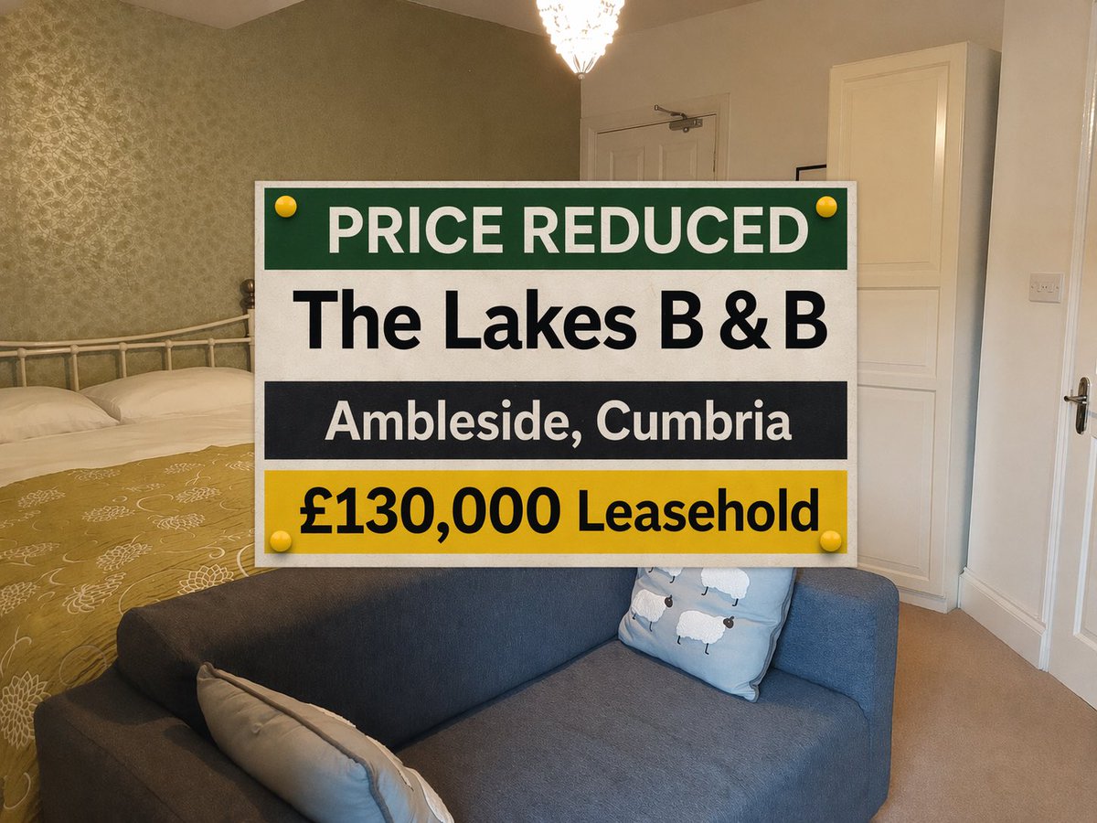 AJFCommercial's tweet photo. ⬇️ PRICE REDUCED ⬇️
⭐️ The Lakes B &amp; B ⭐️
📍Ambleside📍
💷 £130,000 Leasehold 💷
📲 01204 325101 📲
📧 enquiries@ajfcommercial.co.uk 📧
#pricereduction #bedandbreakfast #ambleside #cumbria #kingof https://t.co/SJLG9C8Udr