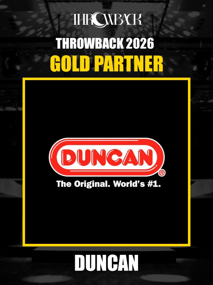 throwbackyoyo's tweet photo. 【THROWBACK 2026 EVENT PARTNER】GOLD PARTNER-DUNCAN
#yoyo #throwbackyoyo #Duncanyoyo https://t.co/HkMkvFnutn