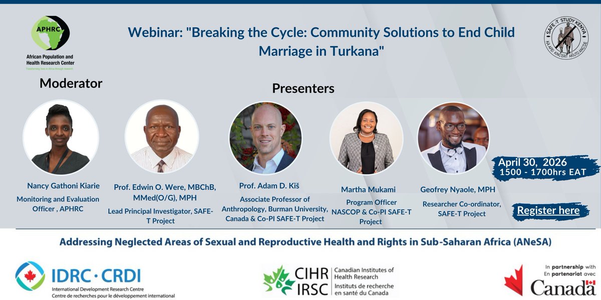 aphrc's tweet image. Laws alone won't end child marriage in Turkana. Community action must be incorporated! 

Nearly half of Turkana women are married off as children. #IamAPHRC will be hosting a webinar to share the findings and showcase progress by The Supporting Adolescent Girls for Ending Child,