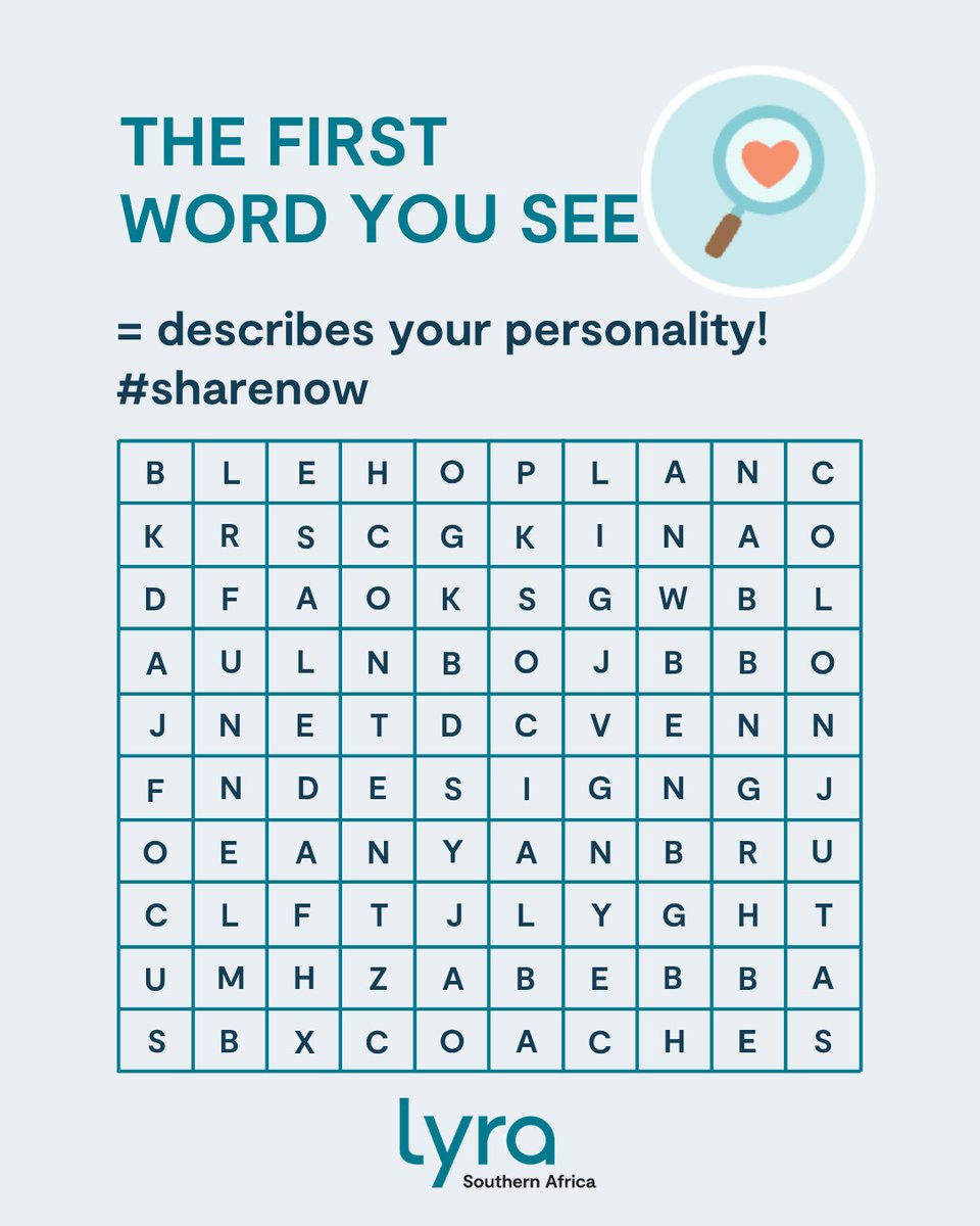 lyrasouthafrica's tweet image. #WellnessWednesday: A little bit of fun for your feed. 

Which word jumped out at you? Does it describe you well? Let us know. 

#PersonalityCheck #sharenow #LyraWellbeing