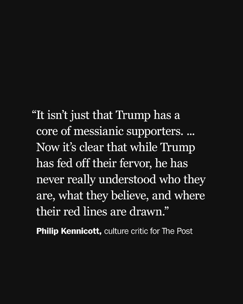 RT by @mikenov: Column by Philip Kennicott: An AI-generated image of President Trump as a saintly figure sparked outrage for its blasphemous implications and desperation. Its swift removal from Truth Social revealed the instability in his relationship with supporters.  pic.