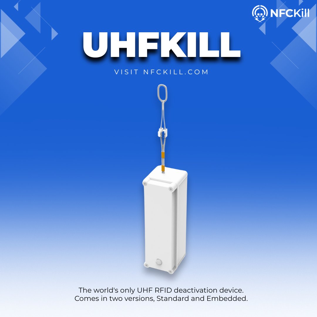 NFCkill's tweet image. Large brands use UHF to limit resale. 👟 Take control of your items. The UHFKill lets you deactivate tracking tags safely without damaging products. Get yours now: l.nfckill.com/nlNzL 
#NFC #NFCKill #UHFkill #pentesting #redteam #infosec #rfid #Security #DisableRFID