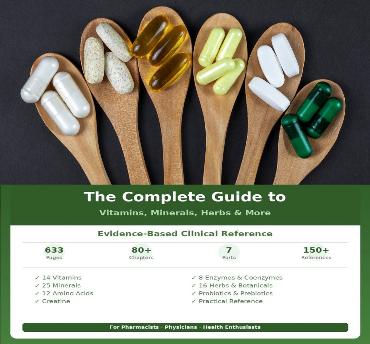 DhaleBering16's tweet image. #Health #Vitamins #Supplements #Herbs #Wellness #Nutrition  Not all supplements are created equal. Most advice isn’t evidence-based. This complete clinical guide gives you dosing, interactions &amp;amp; real-world insights. Make smarter, safer health decisions.  amzn.to/4vvelaA